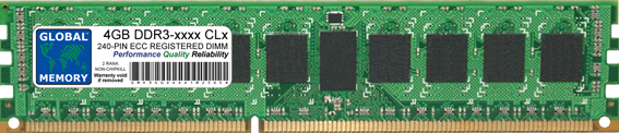 4GB DDR3 800/1066/1333MHz 240-PIN ECC REGISTERED DIMM (RDIMM) MEMORY RAM FOR HEWLETT-PACKARD SERVERS/WORKSTATIONS (2 RANK NON-CHIPKILL)